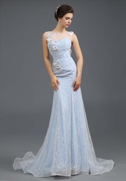 Lace Mermaid Dress Court Train Evening Dress